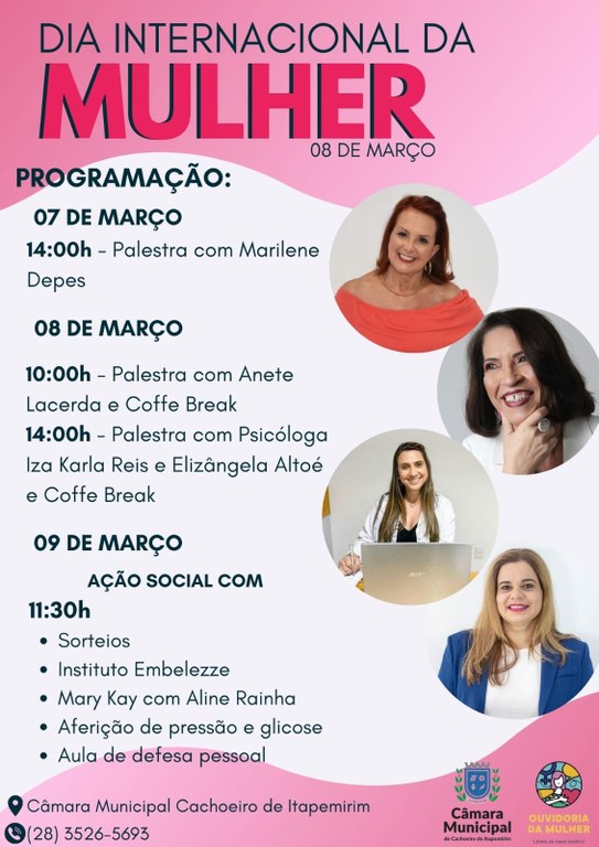 Semana da Mulher Ouvidoria promove programação especial para elas na